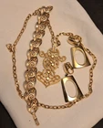 Vintage Crown Trifari Gold Tone Costume Jewelry Lot Necklace Bracelet Earrings