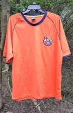 Men's F.C. Barcelona S Soccer Futbol Jersey (Orange) Rhinox Jersey