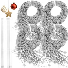 480 PCS Silver Christmas Ornament Hooks Hangers Snap String Tree Decoration