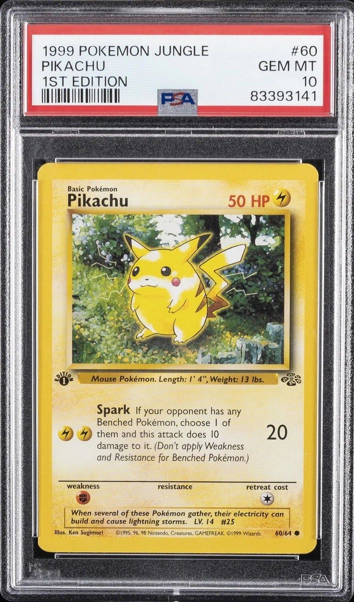 Pikachu Pokémon TCG Grade 10 Jungle Individual Collectible Card