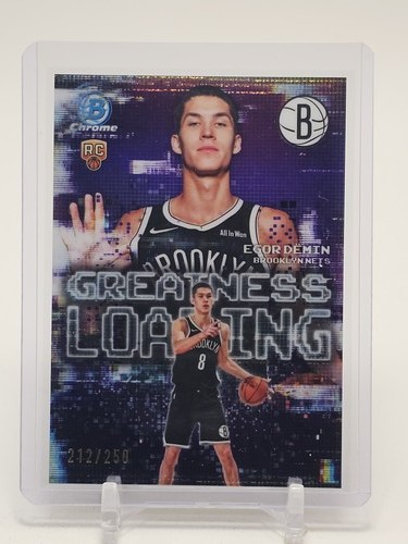 EGOR DEMIN 2025-26 BOWMAN CHROME GREATNESS LOADING ROOKIE PURPLE /250 NETS Q3714