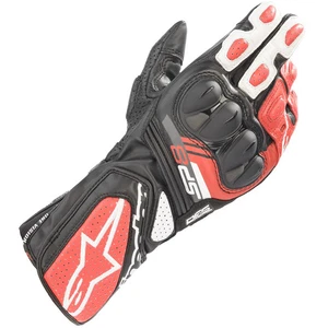 Alpinestars SP-8 V3 Leather Motorbike Motorcycle Gloves Black White Red