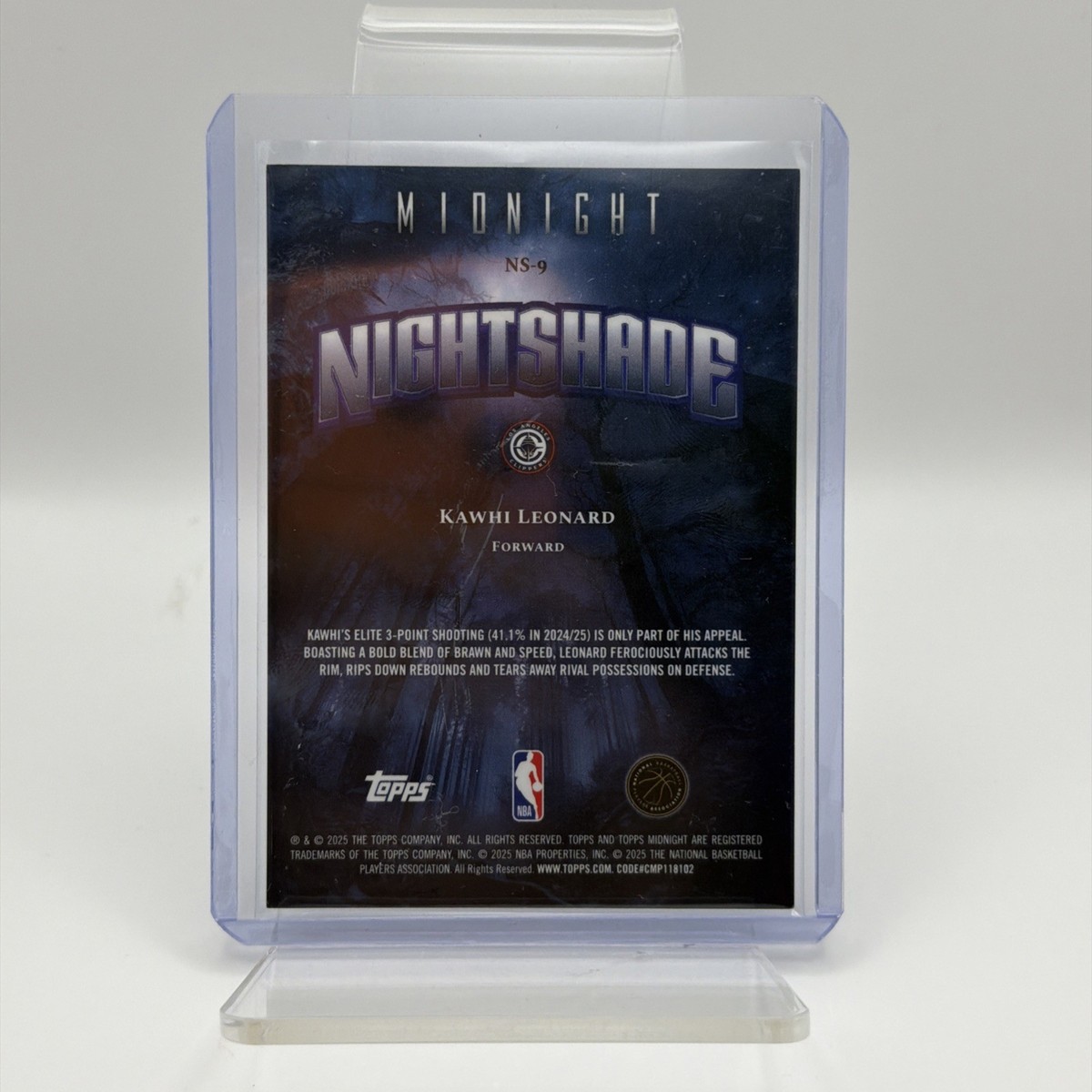 Kawhi Leonard 2025-26 Topps Midnight Nightshade Case Hit SSP Rare
