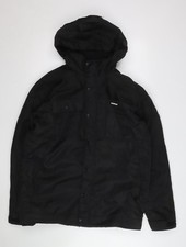 Caterpillar Men's Black Hooded Work Jacket Size L Waterproof Lined