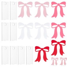 DIY Jewelry Accessories 16pcs Acrylic Pendants Bowknot  Rectangle