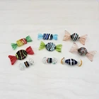 Vintage Murano Art Glass Wrapped Hard Candy Blown Glass Lot 9 piece