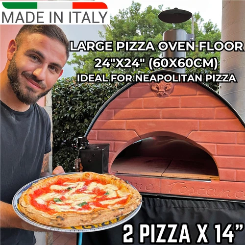 Dual fuel outdoor gas fired pizza oven 27"x27" BOLLORE large floor 2 pizza x 14"