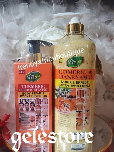 VeetGold Turmeric Whitening Body Repair &  Corrector Lotion & Shower Gel👌