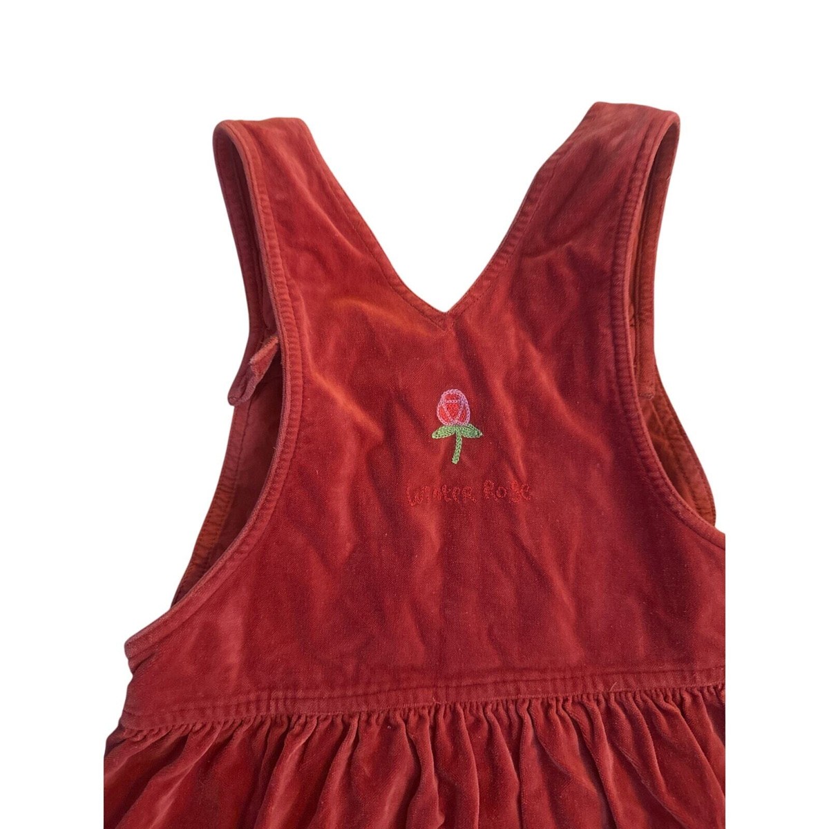 Vintage 1980s 1990s 7Y Laura Ashley Mother & Child Red Corduroy