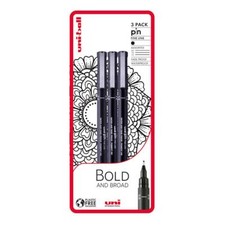 Uni-Ball Pin Bold and Broad Fine Line Drawing Pen Set of 3