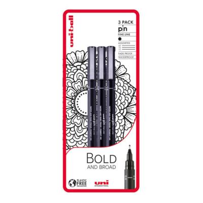 Uni-Ball Pin Bold and Broad Fine Line Drawing Pen Set of UK - Main Image