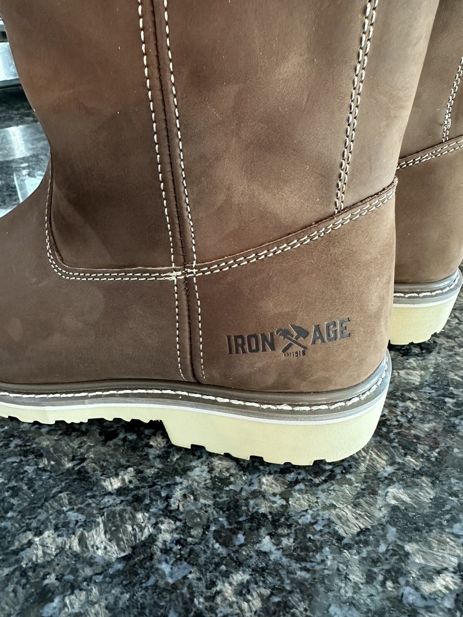 Iron Age Mens Brown Leather Work Boots Solidifier 11in Waterproof CT Size 13 W Iron Age Mens Brown Leather Work Boots Solidifier 11in  main image 4