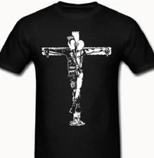 Crucifix Punk Anarchy T shirt Tee Rock Skull anarchist Music skinhead Cross