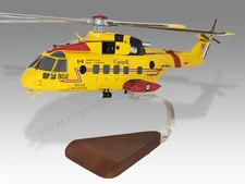 AgustaWestland CH-149 Cormorant RCAF Desk Wood Helicopter Model Large Scale 1/48