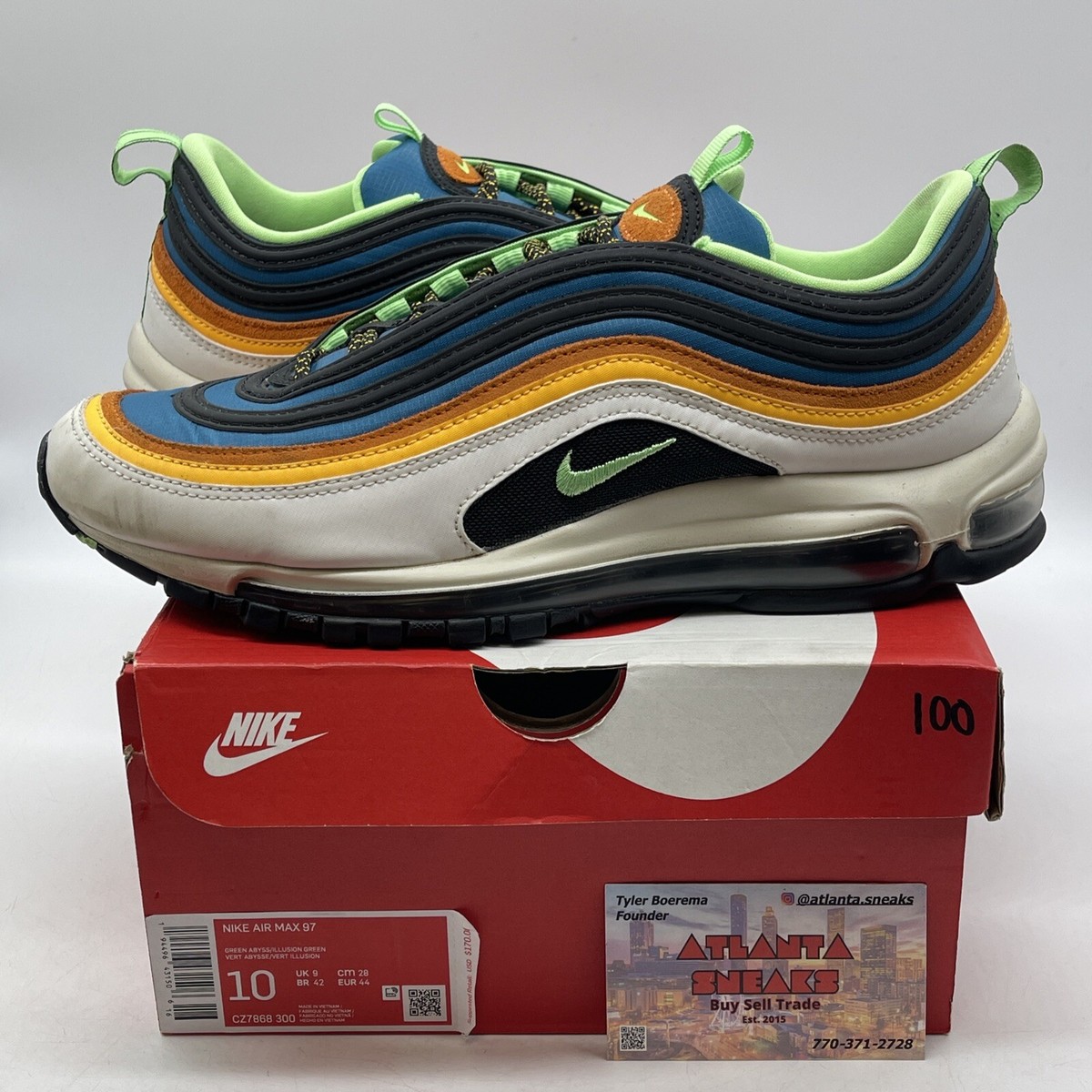 Size 10 - Nike Air Max 97 Green Abyss Illusion Green Black White
