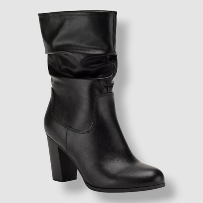 Style & Co Black Smooth Saraa Slouch Mid-Shaft Boots Shoe Size 5