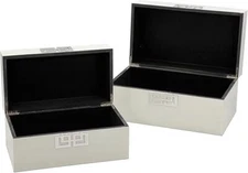 Galt International Large & Small Decor Storage Box w/Lid Wood Decor Set of 2