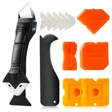 HANJKINZ 3 in 1 Silicone Caulking Tools（Stainless Steelhead 12pack Caulk Remo...