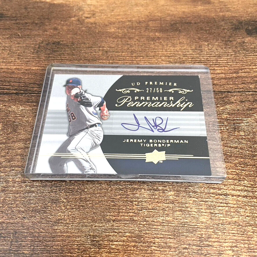 UD Premier Penmanship 2008 Jeremy Bonderman/50 automático Detroit Tigers difícil de encontrar #PP-JB Foto 3 de 4