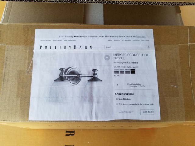 Pottery Barn Mercer Double Sconce Nickel 4357 For Sale Online