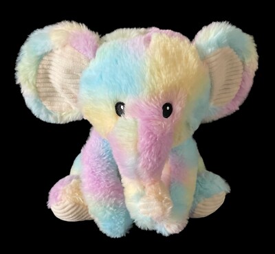 Spark Create Imagine Elephant Plush Rainbow Tie Dye Pastel Rattle Crinkle Lovey