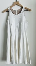 Lululemon Women's Court Crush Tennis Dress White Nulux Cool Max Liner Sz 12