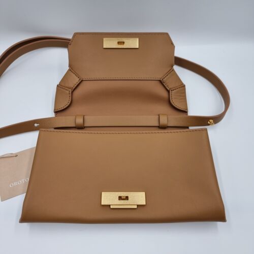 Oroton Wilde Dark Rye Genuine Leather Small Day Bag Shoulder Crossbody Purse New - Picture 9 of 14