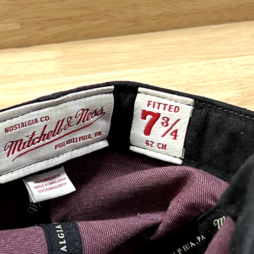LA Clippers Hat Cap Maroon Fitted 7 3/4 Los Angeles Stretch Mitchel & Ness - Picture 7 of 9
