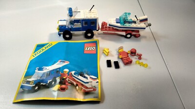 Lego Classic Town Harbor 6698 RV with Speedboat Set (1986): 100% Comp w/Instruct