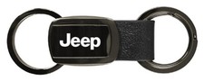 Jeep Double Valet Leather Key Fob Gun Metal Jeep Double Valet Leather Key Fob Gun Metal