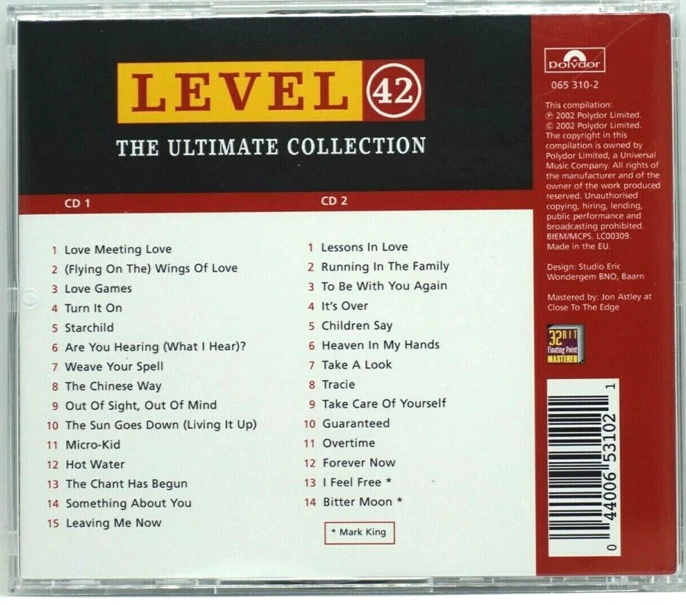 Level 42 : The Ultimate Collection - (2CD Anthology Album) - Mark King - HTF - Image 2 of 4