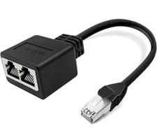 RJ45 Coupler, Ethernet Coupler, 1 Male to 2 Female Network Adapter