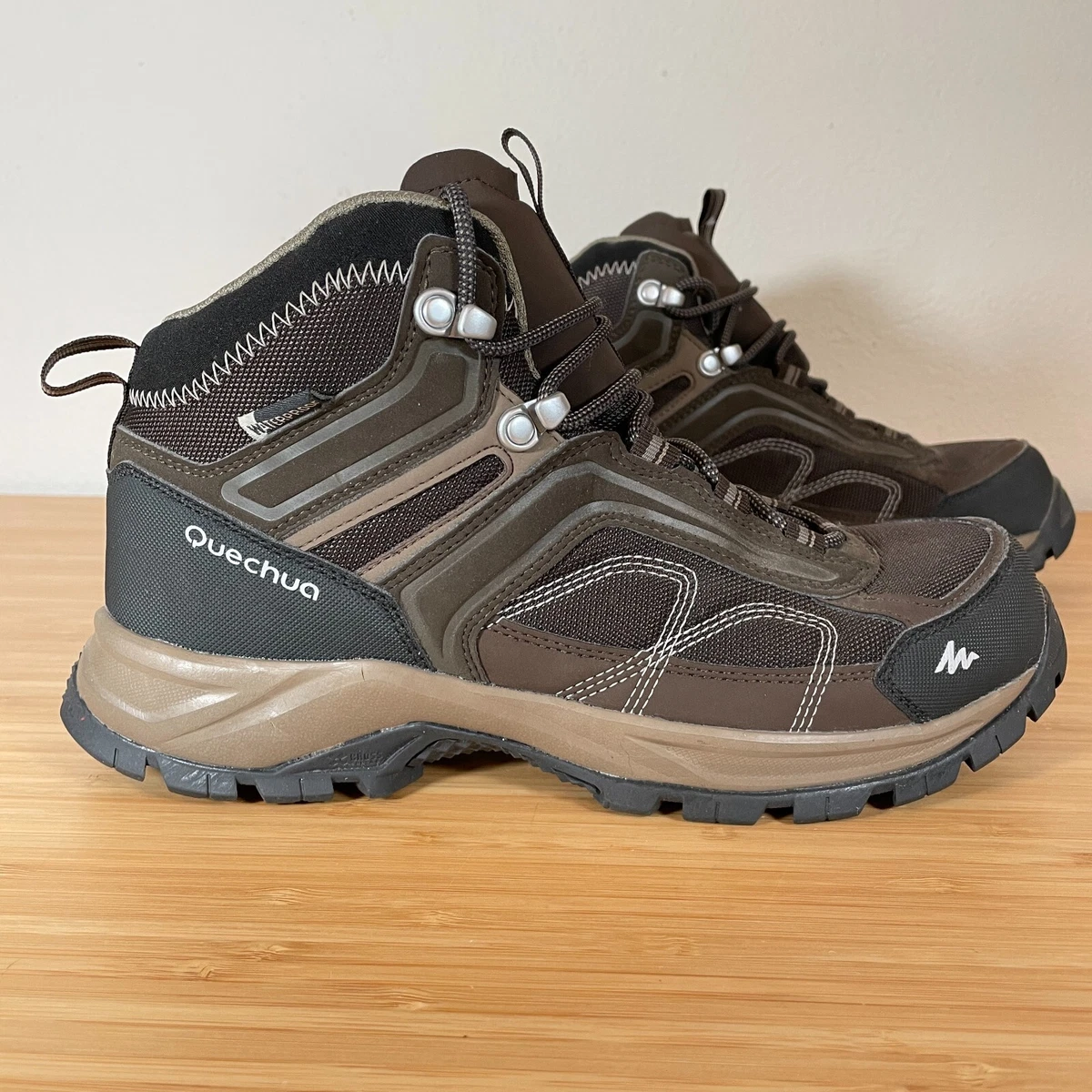 Decathlon Quechua Forclaz Trek 100 Womens Hiking Boots Size 7.5 Waterproof  Brown