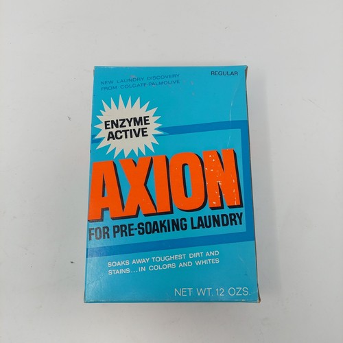Detergente para lavandería Axion vintage Colgate Palmolive década de 1960 caja completa 12 oz - Imagen 12 de 12