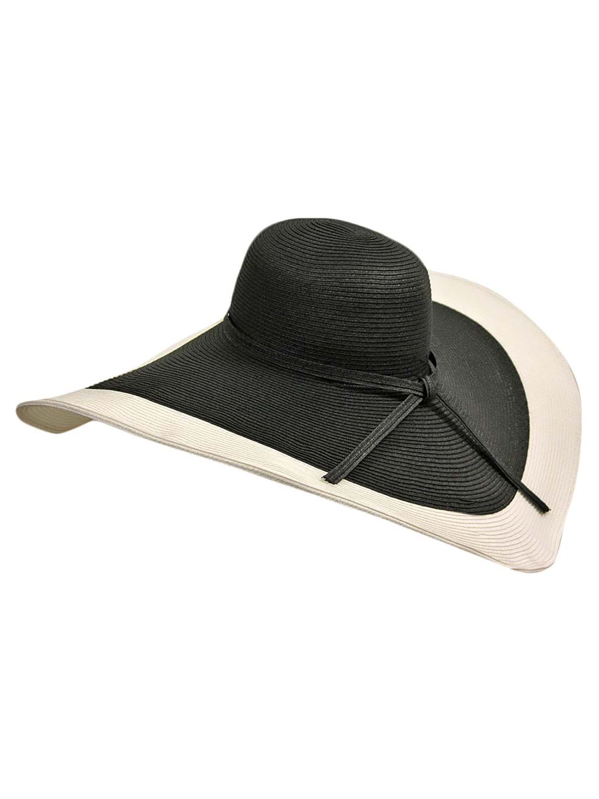 black and white floppy hat