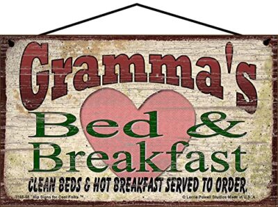 Gramma's Bed and Breakfast Sign for Grandma Mother's Day Gift Home B&B Decor