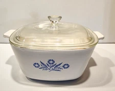 Corning Ware P-1 3/4 -B Blue Cornflower 1 3/4 Qt Casserole w/Lid  P-7-C  USA