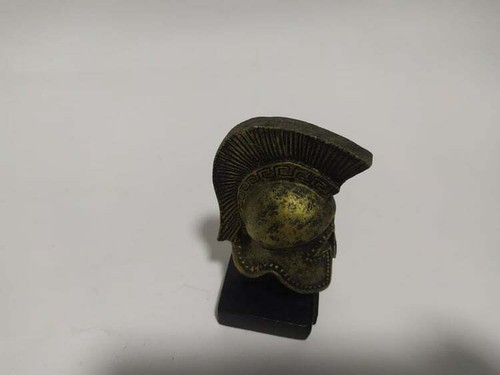 Figurine Greek Ancient Corinthian Helmet Roman Spartan - Picture 7 of 11