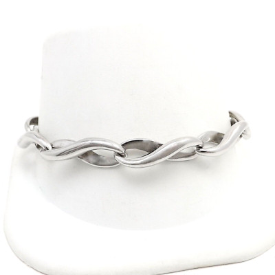 Sterling Silber Figur 8 Unendlichkeit Glieder Bettelarmband Unisex 8 Zoll lang Neu