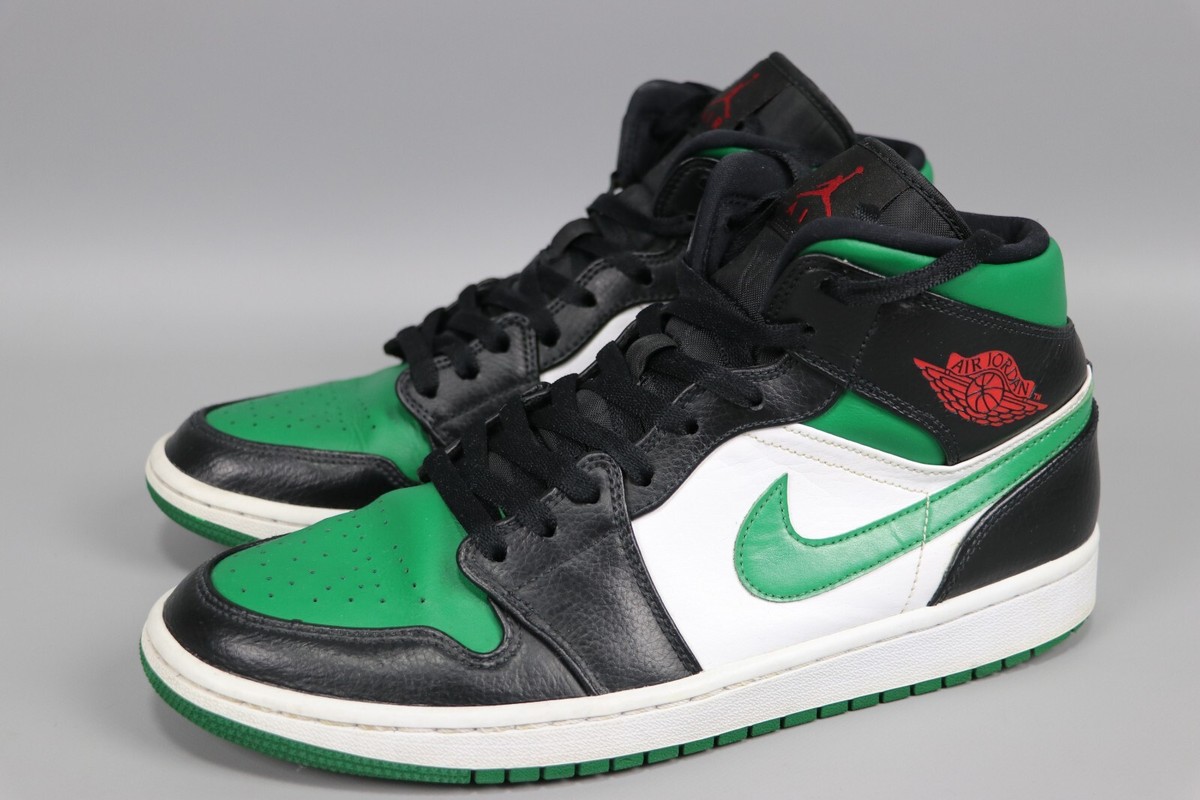 AIR JORDAN Mens Used High-Top Sneakers Mid Green Leather Size 44/US11