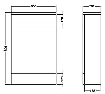 Premier Design Back to Wall WC Toilet Unit 500mm Wide High Gloss White 500 x 200 - Picture 12 of 16