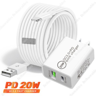 USB C Fast Wall Charger Block PD 20W Power Adapter For iPhone 14/13/12/11/X/iPad