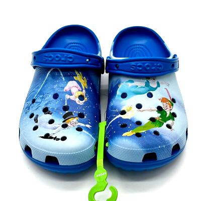 Disney Peter Pan Crocs Blue Multicolor Clogs Adult Unisex M10 W12 Disney Parks Vintage Peter Pan Clogs for Adults by Crocs M10  main image 3