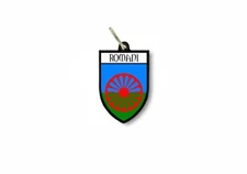 keychain key chain ring flag national souvenir shield roms gipsy romani