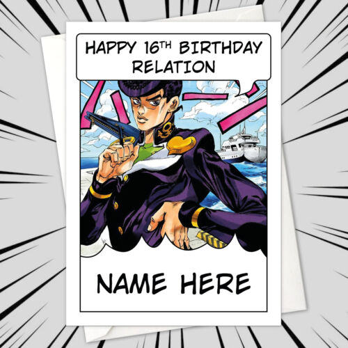 Personalised JOJO'S BIZARRE ADVENTURE JOSUKE Birthday Card • personalized  anime | eBay