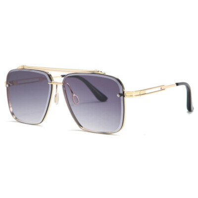 Retro Oversized Square Sunglasses Vintage Pilot Classic Metal UV Protection Oversized Square Pilot Sunglasses Retro Metal Bar Mens Women  main image 3