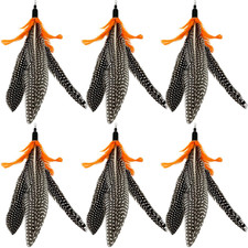 Cat Feather Toys Refill, 6 Pieces Cat Wand Attachments Da Bird Feathers Toy for
