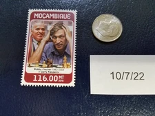 Garry Kasparov Bobby Fischer Chess Grand Master 2018 Mocambique Perforated Stamp