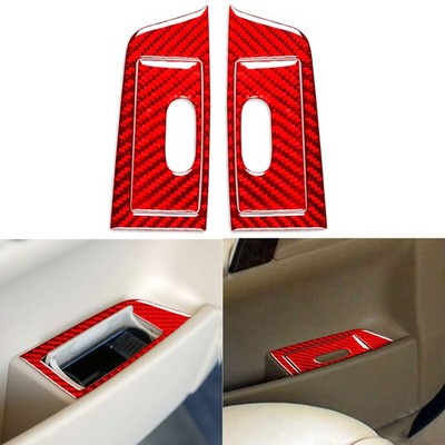 Red Carbon Fiber Rear Door Ashtray Panel Cover Trim For BMW 5 Series E60 2004-10