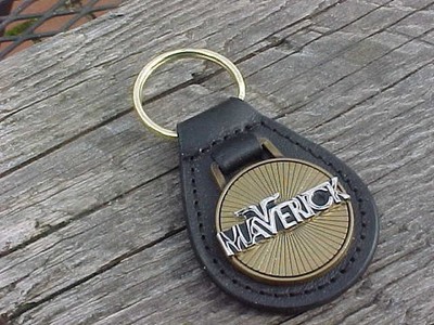 1970-1977 FORD MAVERICK GOLD LEATHER KEY FOB VINTAGE NOS CUSTOM-MADE HI-QUALITY